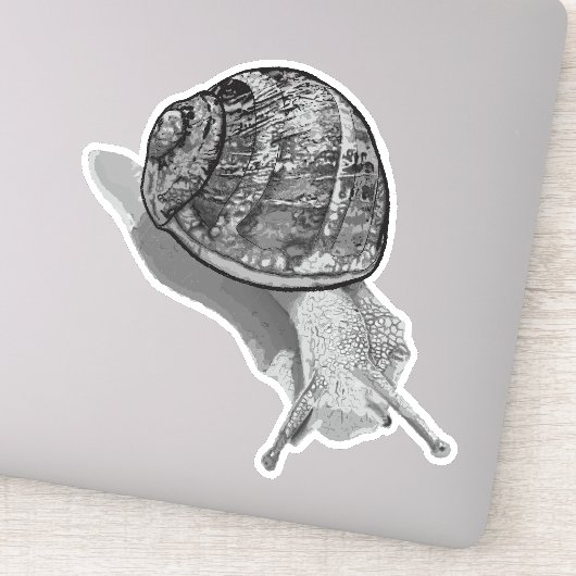Geschilderde Snail Greyscale Sticker (Detail)
