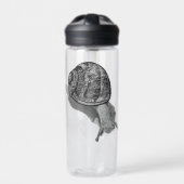 Geschilderde Snail Greyscale Waterfles (Voorkant)