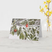 Geschilderde sneeuwhemel en Natuur kerst Kaart (Gele Bloem)