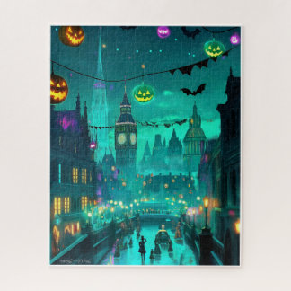 GESCHILDERDE SPOOKACHTIGE HALLOWEEN SCÈNE C1900 LEGPUZZEL