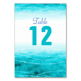 Geschilderde sprankeling zee blauw Trouwtafel numm Kaart