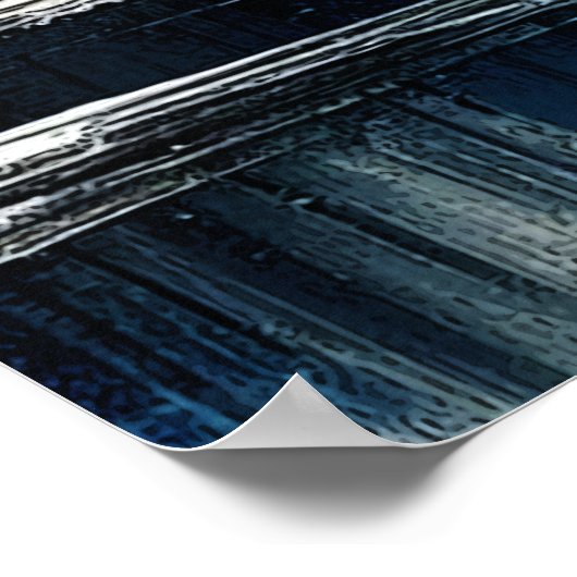 Geschilderde Stad Winter Scene 1006 Poster (Hoek)