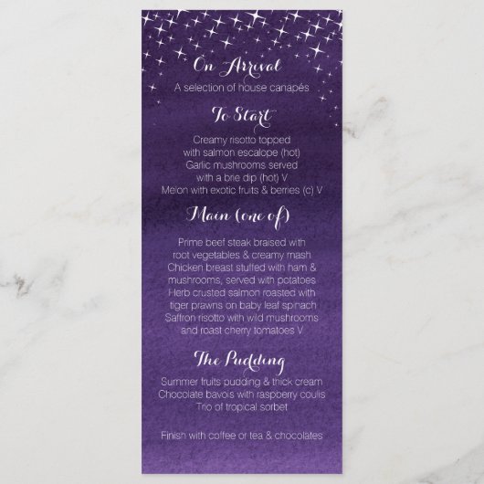 Geschilderde ster nachtelijke hemel sterrenhemel b menu (Achterkant)