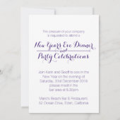 Geschilderde ster New Years Eve diner uitnodigen Kaart (Achterkant)