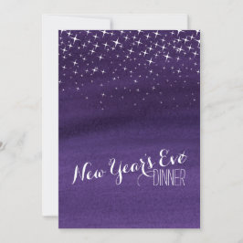 Geschilderde ster New Years Eve diner uitnodigen Kaart