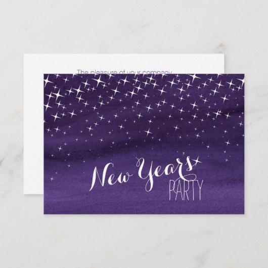 Geschilderde ster New Years Party uitnodiging (Voorkant / Achterkant)