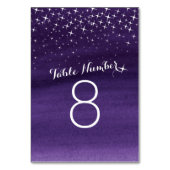Geschilderde sterren paarse lucht Trouwtafel numme Kaart (Voorkant)