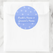 Geschilderde Stippen blauw Bruiloft Ronde Sticker (Tas)