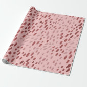 Geschilderde Stippen Blozen Roze Cadeaupapier (Uitgerold)
