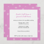 Geschilderde Stippen roze witte bruiloft Uitnodigi Kaart (Voorkant / Achterkant)