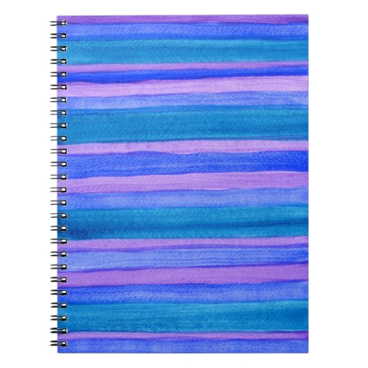 Geschilderde strepen: Blauwgroen, blauw, violet Notitieboek (Voorkant)