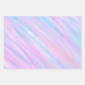 Geschilderde Strepen Turquoise Roze Paars Inpakpapier Vel (Voorkant 3)