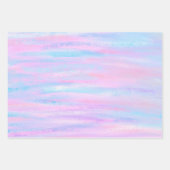 Geschilderde Strepen Turquoise Roze Paars Inpakpapier Vel (Voorkant 2)