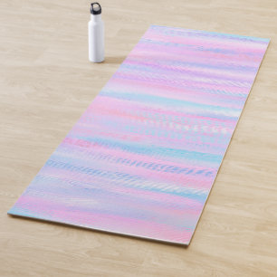 Geschilderde Strepen Turquoise Roze Paars Yogamat