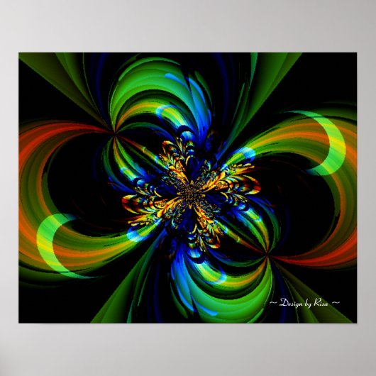 Geschilderde stroomfractal poster (Voorkant)