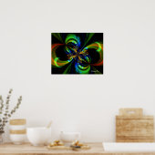 Geschilderde stroomfractal poster (Keuken)