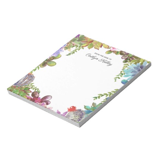 Geschilderde Succulenten van het bureau van, geper Notitieblok (Linkerzijde)