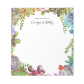 Geschilderde Succulenten van het bureau van, geper Notitieblok (Voorkant)