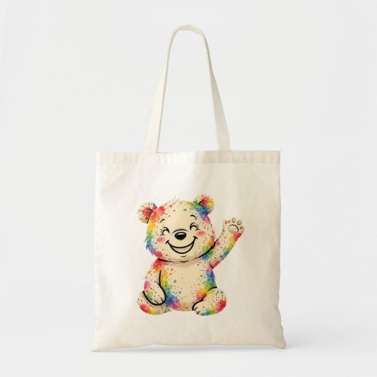 geschilderde teddybeer tas (Voorkant)