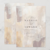 Geschilderde textuur beige en crème elegante trouw (Voorkant / Achterkant)