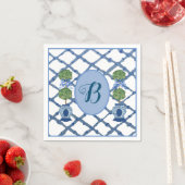 Geschilderde Topiaire Chinoiserie Gemberpotten Pot Servet (Insitu)