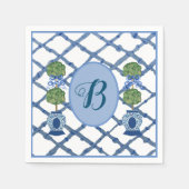 Geschilderde Topiaire Chinoiserie Gemberpotten Pot Servet (Voorkant)