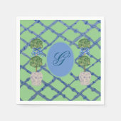 Geschilderde Topiary Chinoiserie Gemberpotten Pot  Servet (Voorkant)