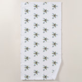 Geschilderde Trillium Spring Wildflower Beach Hand Strandlaken (Voorkant)