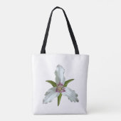 Geschilderde Trillium Spring Wildflower Canvas tas (Achterkant)