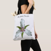 Geschilderde Trillium Spring Wildflower Canvas tas (Dichtbij)