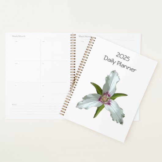 Geschilderde Trillium Spring Wildflower Daily Plan Planner (Display)