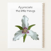 Geschilderde Trillium Spring Wildflower Daily Plan Planner (Achterkant)