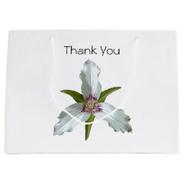 Geschilderde Trillium Spring Wildflower Gift Bag Groot Cadeauzakje