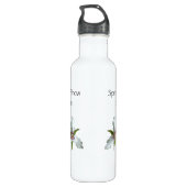 Geschilderde Trillium Spring Wildflower Quote Fles (Achterkant)