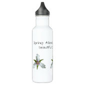 Geschilderde Trillium Spring Wildflower Quote Fles (Links)