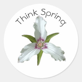 Geschilderde Trillium Spring Wildflower Stickers