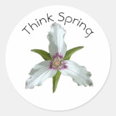 Geschilderde Trillium Spring Wildflower Stickers (Voorkant)