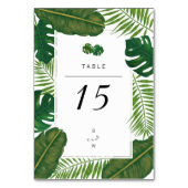 Geschilderde tropische bladeren strand bruiloft kaart (Voorkant)