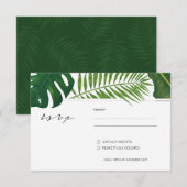 Geschilderde tropische bladeren strand bruiloft RSVP kaartje (Voorkant / Achterkant)