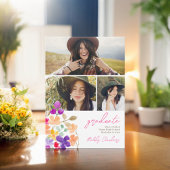 Geschilderde tuin wilde bloemen 3 foto's afstudere aankondiging