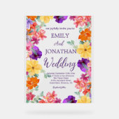 Geschilderde tuin wilde bloemen foto script acryl bord (Voorkant)