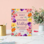 Geschilderde tuin wilde bloemen foto script acryl bord (Huwelijk)