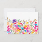 Geschilderde tuin wilde bloemen script bruiloft RSVP kaartje (Achterkant)