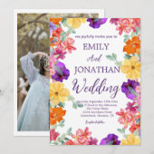 Geschilderde tuinveldboemen foto script  kaart (Voorkant / Achterkant)