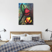 Geschilderde tulpen canvas afdruk (Insitu (Slaapkamer))