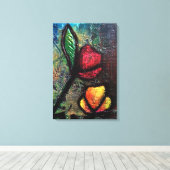 Geschilderde tulpen canvas afdruk (Insitu (Houten vloer))