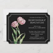 Geschilderde Tulpen en Polka Dots Verjaardag Brunc Kaart (Voorkant)