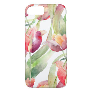 Geschilderde Tulpen Waterverf Bloemen Case-Mate iPhone Case