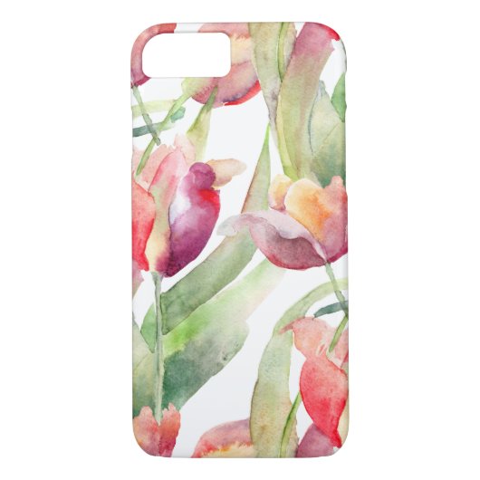 Geschilderde Tulpen Waterverf Bloemen Case-Mate iPhone Case (Achterkant)