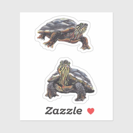 Geschilderde Turtle Vinyl Sticker (Vel)